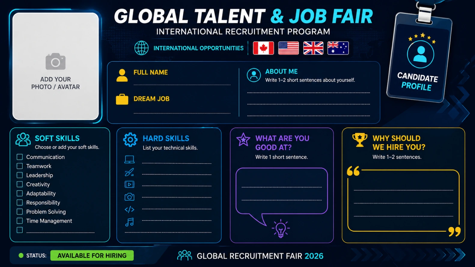 Speaking board for my dream job - Varguel original material
